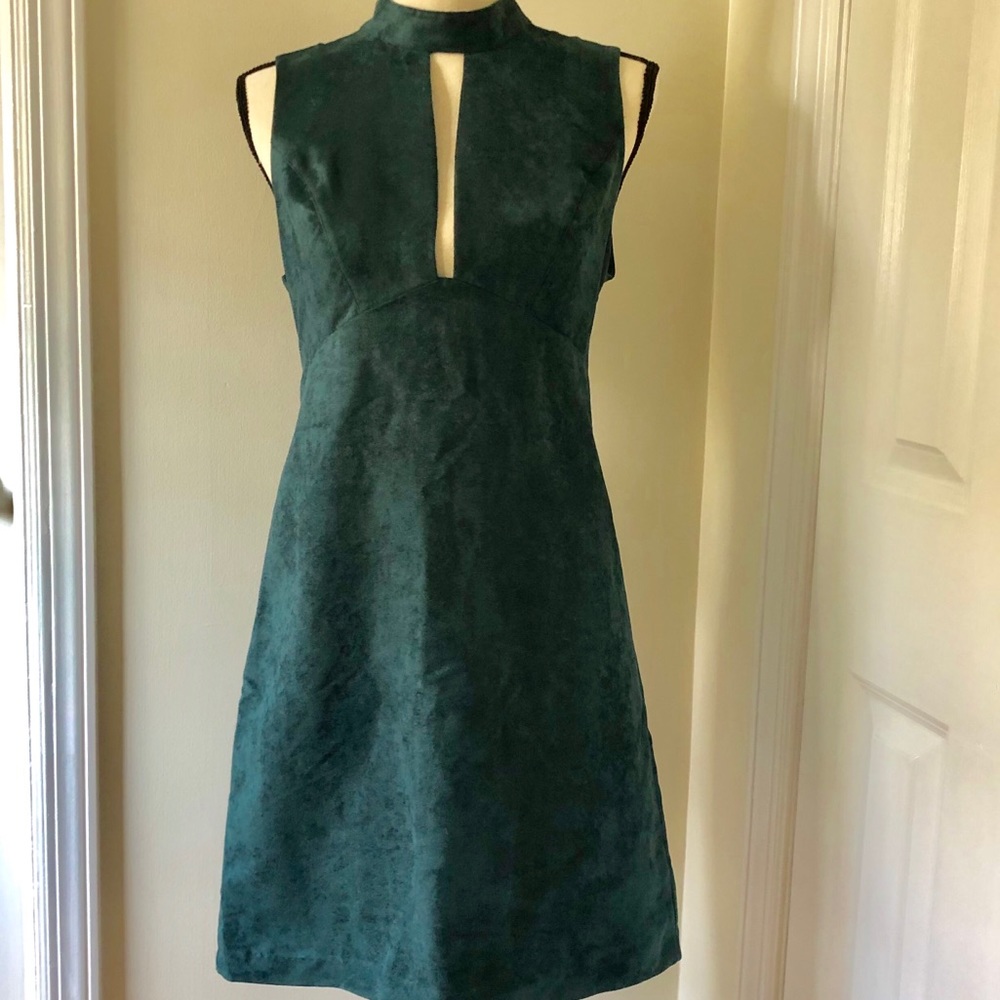 BCBGeneration Teal A-line ultrasuede dress, M